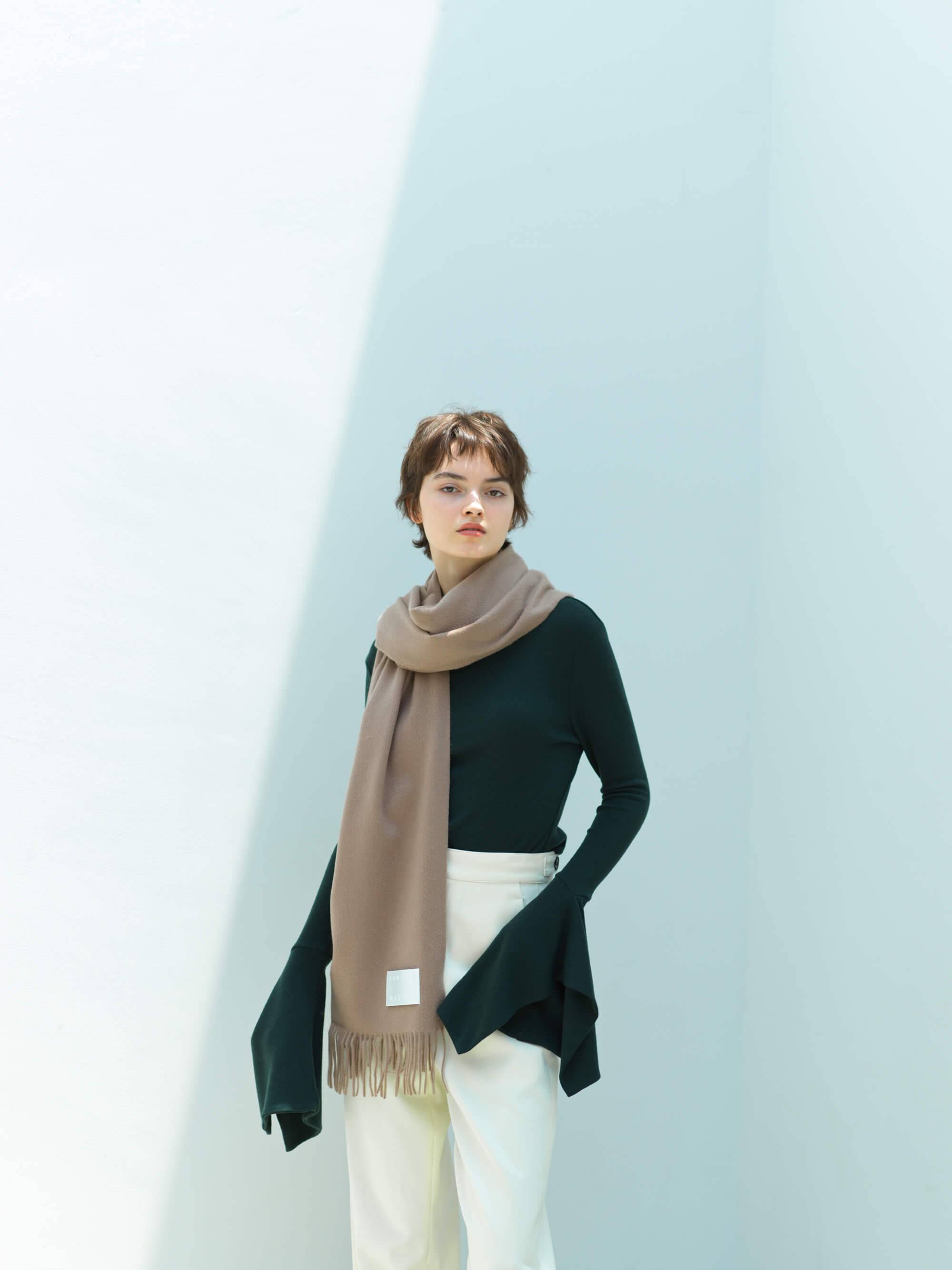 Cashmere stole Fawn フォーン