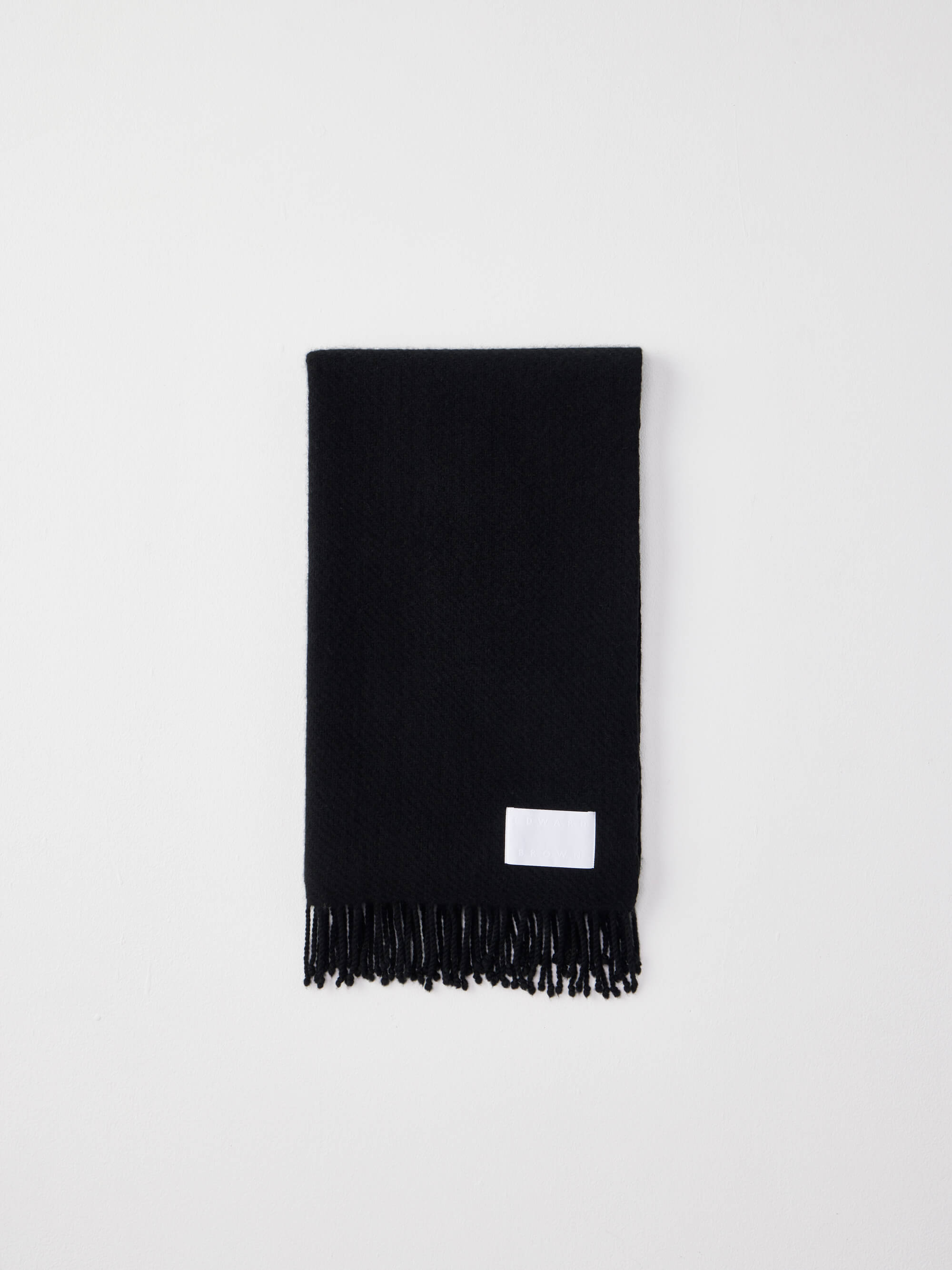 Cashmere long stole Black