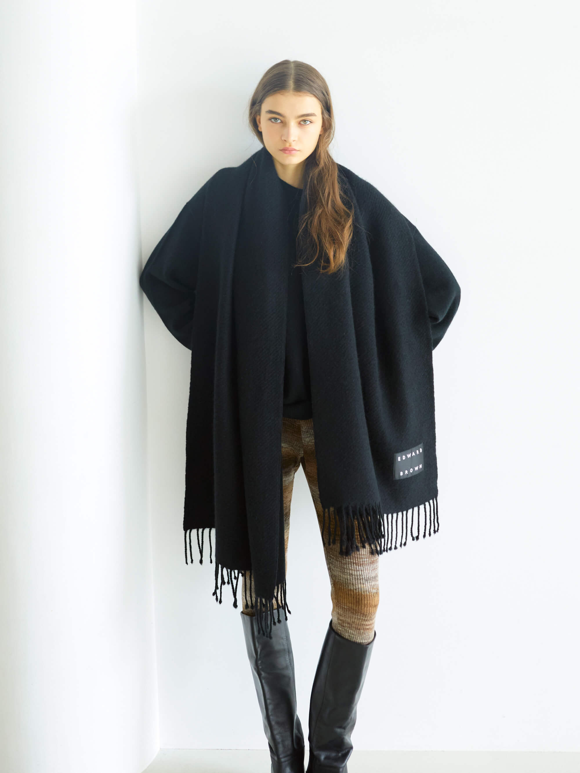 カシミヤロングストール ブラック ハイブランド 人気 レディース メンズ 最高級 カシミア100 厚手 人気 大判カシミヤストール