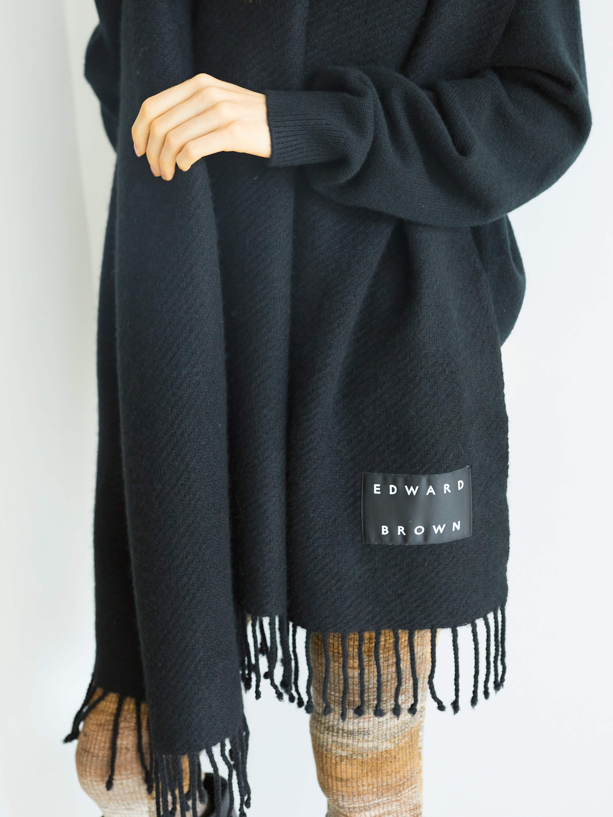 カシミヤロングストール ブラック ハイブランド 人気 レディース メンズ 最高級 カシミア100 厚手 人気 大判カシミヤストール