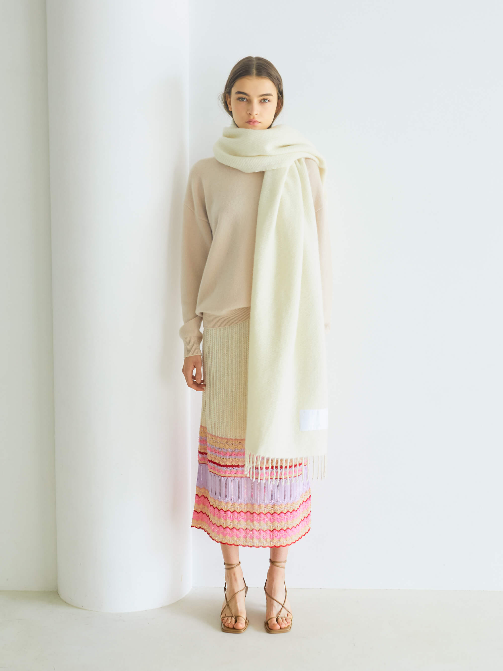 カシミヤロングストール ホワイト ブランド 人気 レディース メンズ 最高級 カシミア100 厚手 人気 大判カシミヤストール