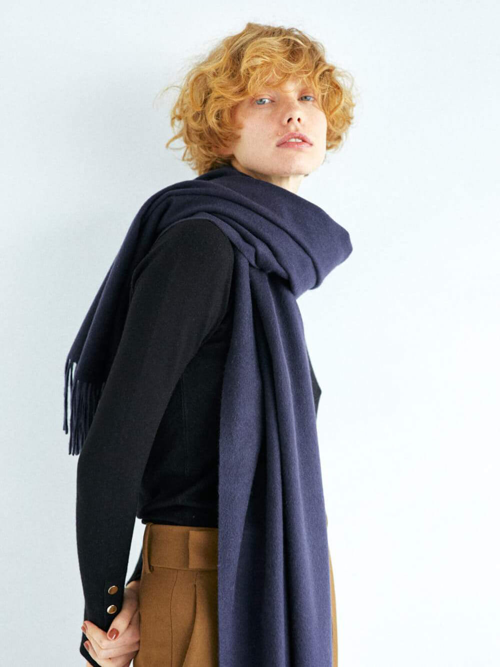 オンライン限定 カシミヤストール ダークネイビー ハイブランド 人気 レディース メンズ 最高級 カシミア100%ストール 厚手 人気 大判カシミヤストール