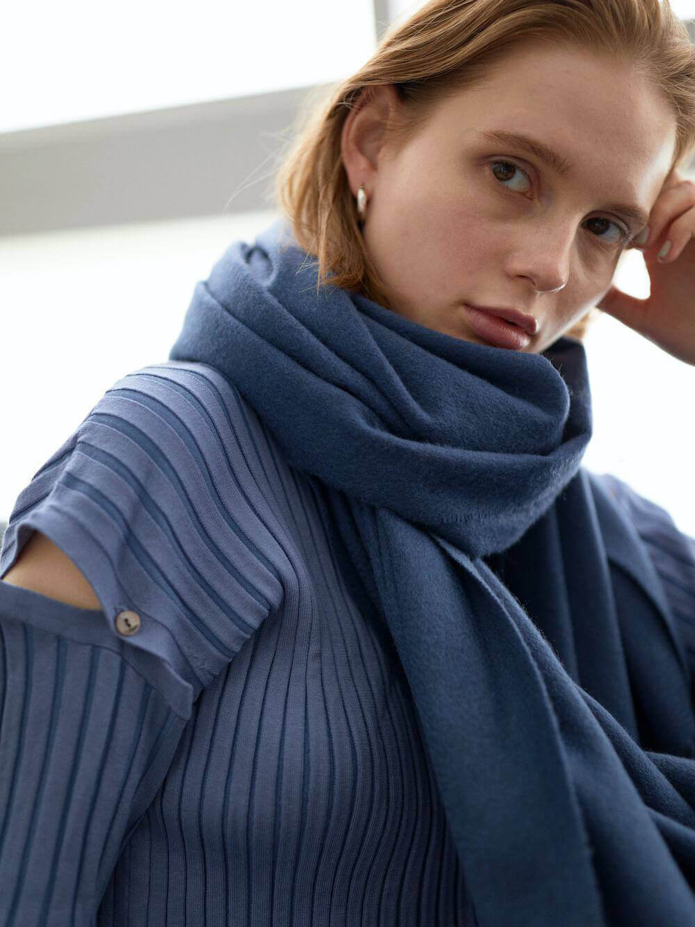 オンライン限定 カシミヤストール インディゴブルー ハイブランド 人気 レディース メンズ 最高級 カシミア100%ストール 厚手 人気 大判カシミヤストール