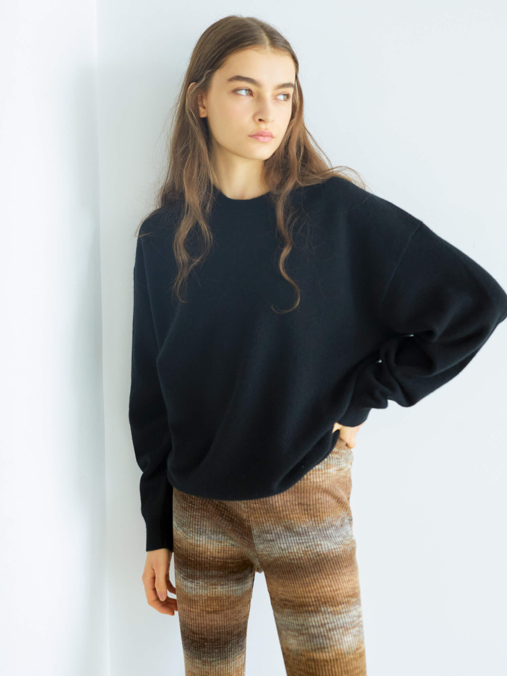 Pure cashmere knit Black ブラック