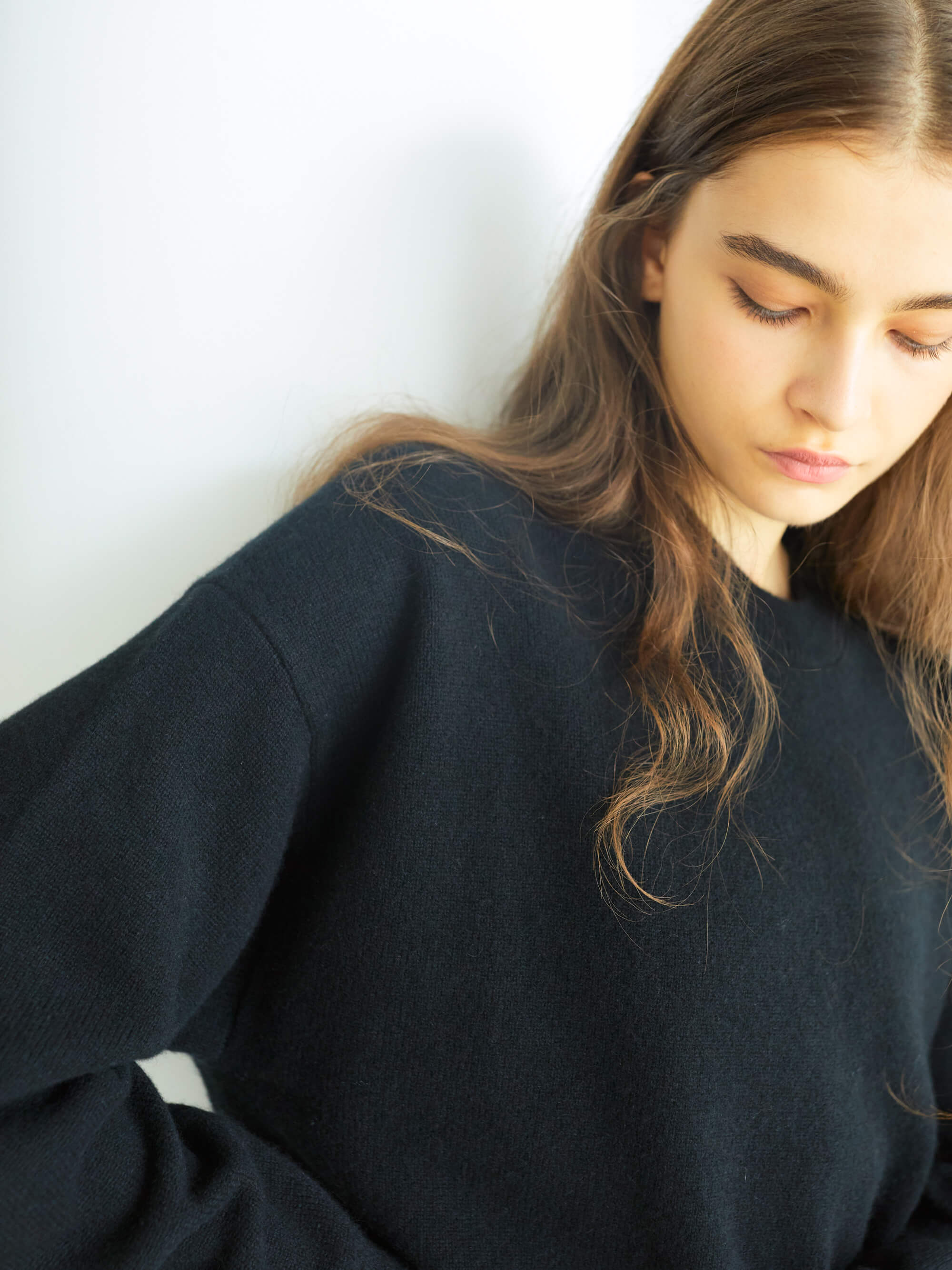 Pure cashmere knit Black ブラック