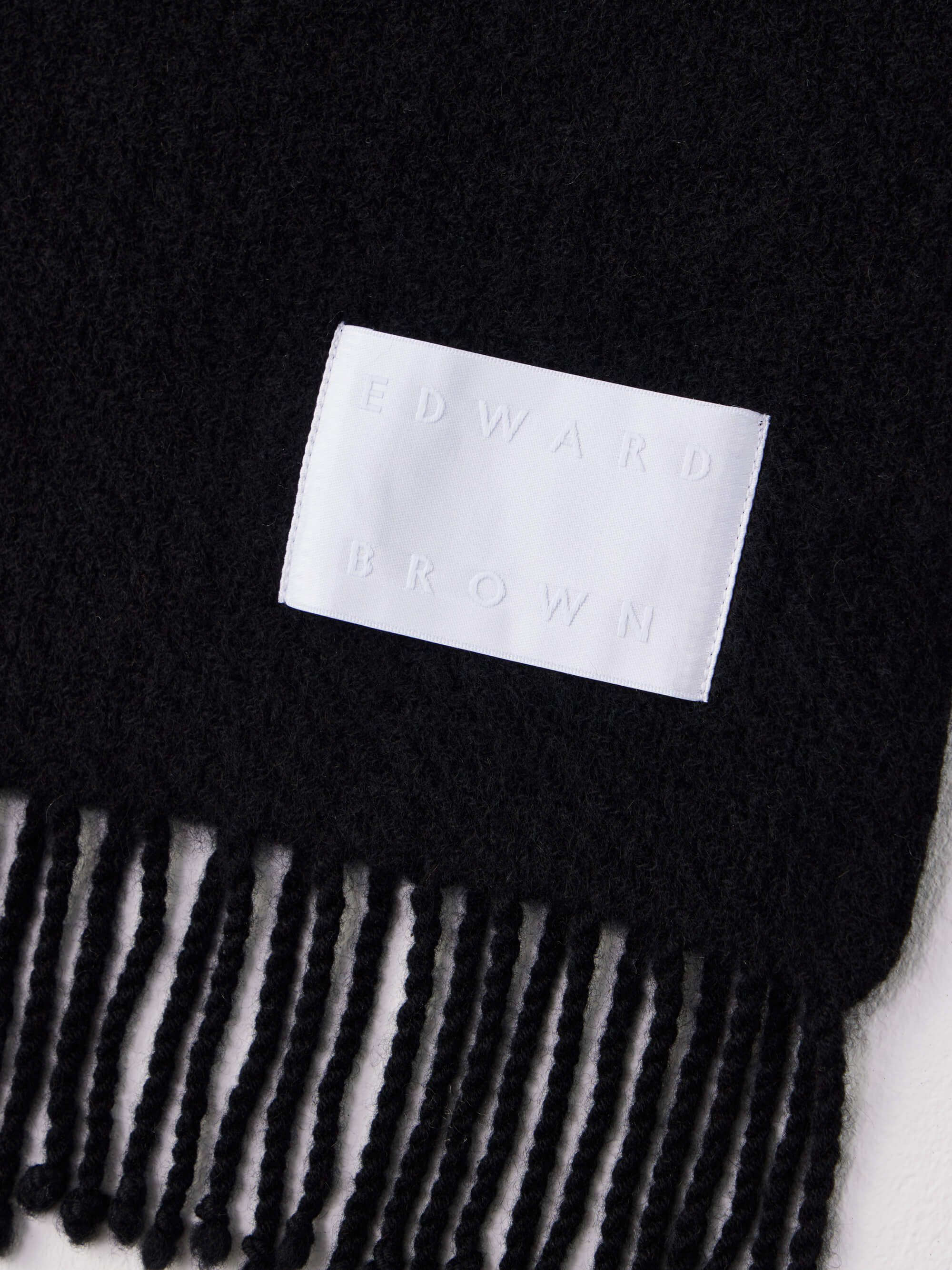 カシミヤロングストール ブラック Cashmere long stole Black | エドワードブラウン EDWARD BROWN
