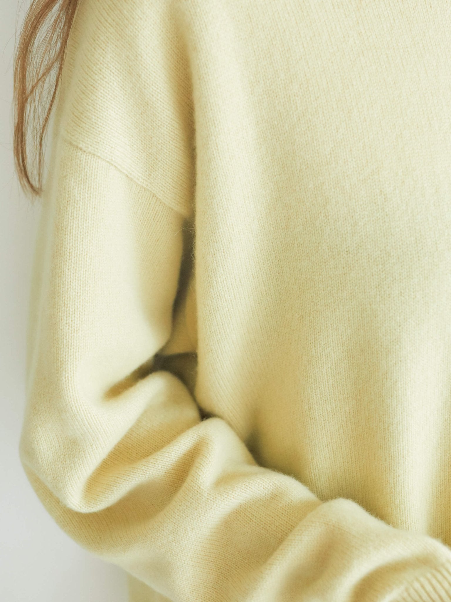 Pure cashmere knit Light Yellow ライトイエロー