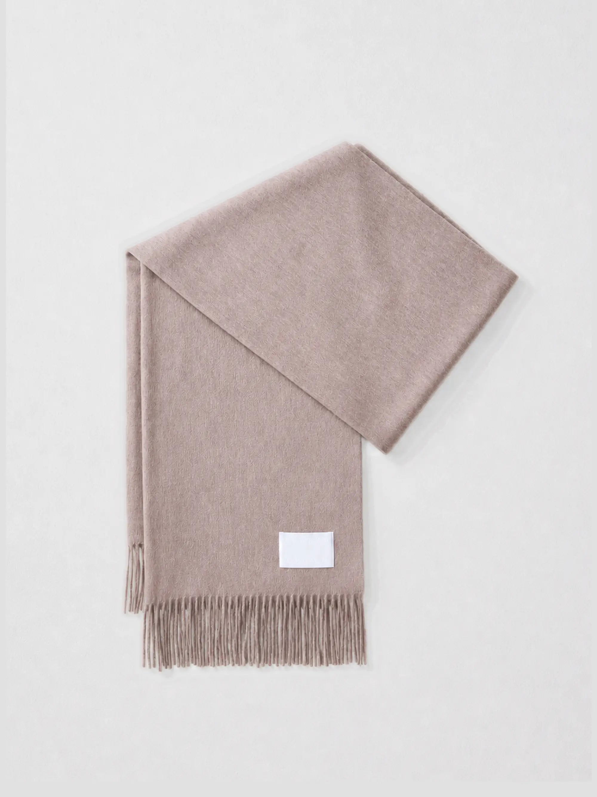 EDWARD BROWN カシミヤ100%大判ストール パールグレー。ピンクを帯びた淡いグレージュ